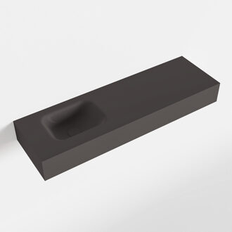 Mondiaz LEX Dark_grey vrijhangende solid surface wastafel 100cm. Positie wasbak links