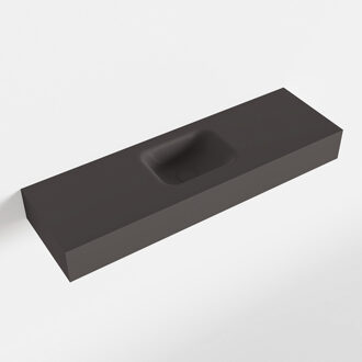 Mondiaz LEX Dark_grey vrijhangende solid surface wastafel 100cm. Positie wasbak midden