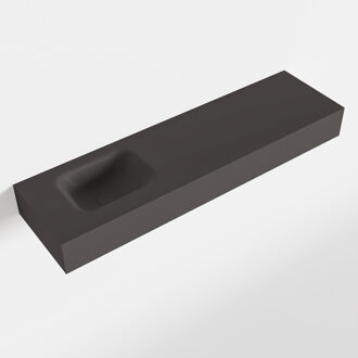 Mondiaz LEX Dark_grey vrijhangende solid surface wastafel 110cm. Positie wasbak links