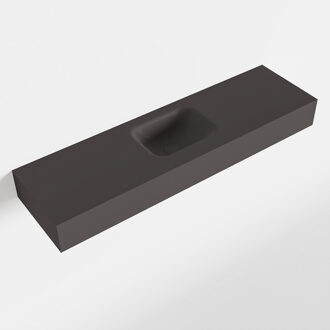 Mondiaz LEX Dark_grey vrijhangende solid surface wastafel 110cm. Positie wasbak midden