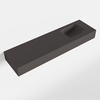 Mondiaz LEX Dark_grey vrijhangende solid surface wastafel 110cm. Positie wasbak rechts