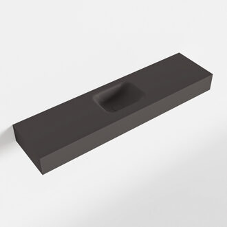 Mondiaz LEX Dark_grey vrijhangende solid surface wastafel 120cm. Positie wasbak midden