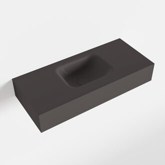 Mondiaz LEX Dark_grey vrijhangende solid surface wastafel 70cm. Positie wasbak midden