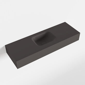 Mondiaz LEX Dark_grey vrijhangende solid surface wastafel 90cm. Positie wasbak midden