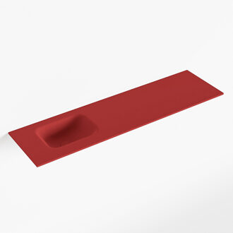 Mondiaz LEX Fire solid surface inleg wastafel voor toiletmeubel 110cm. Positie wasbak links