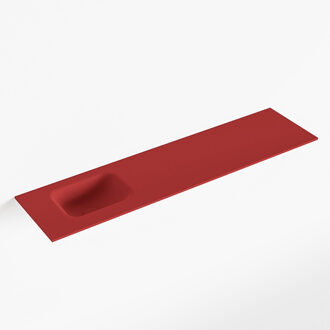 Mondiaz LEX Fire solid surface inleg wastafel voor toiletmeubel 120cm. Positie wasbak links