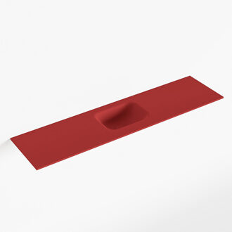 Mondiaz LEX Fire solid surface inleg wastafel voor toiletmeubel 120cm. Positie wasbak midden