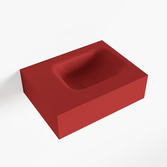 Mondiaz LEX Fire vrijhangende solid surface wastafel 40cm. Positie wasbak rechts