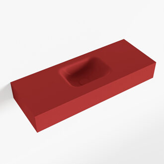 Mondiaz LEX Fire vrijhangende solid surface wastafel 80cm. Positie wasbak midden