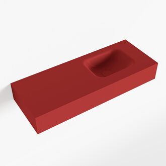 Mondiaz LEX Fire vrijhangende solid surface wastafel 80cm. Positie wasbak rechts