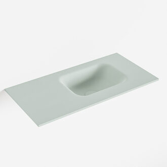 Mondiaz LEX Greey solid surface inleg wastafel voor toiletmeubel 60cm. Positie wasbak rechts