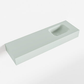 Mondiaz LEX Greey vrijhangende solid surface wastafel 100cm. Positie wasbak rechts