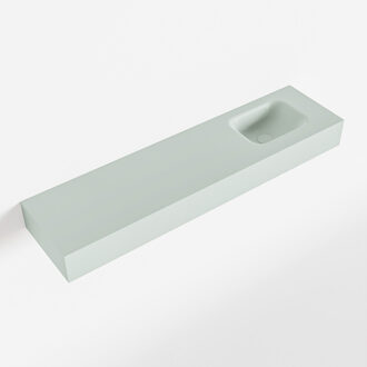 Mondiaz LEX Greey vrijhangende solid surface wastafel 120cm. Positie wasbak rechts