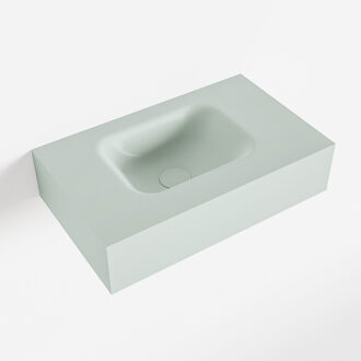 Mondiaz LEX Greey vrijhangende solid surface wastafel 50cm. Positie wasbak links