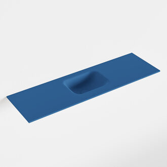 Mondiaz LEX Jeans solid surface inleg wastafel voor toiletmeubel 100cm. Positie wasbak midden