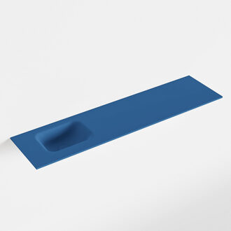 Mondiaz LEX Jeans solid surface inleg wastafel voor toiletmeubel 120cm. Positie wasbak links
