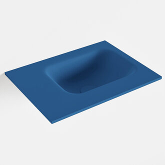 Mondiaz LEX Jeans solid surface inleg wastafel voor toiletmeubel 40cm. Positie wasbak rechts