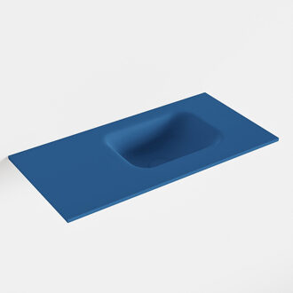 Mondiaz LEX Jeans solid surface inleg wastafel voor toiletmeubel 60cm. Positie wasbak rechts