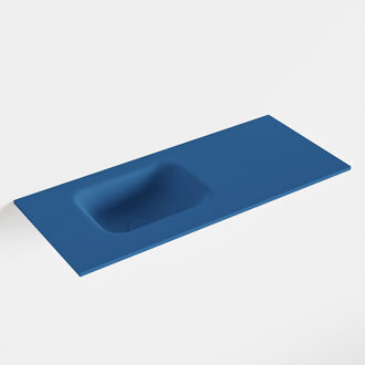 Mondiaz LEX Jeans solid surface inleg wastafel voor toiletmeubel 70cm. Positie wasbak links