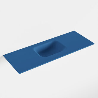 Mondiaz LEX Jeans solid surface inleg wastafel voor toiletmeubel 80cm. Positie wasbak midden