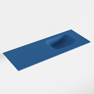 Mondiaz LEX Jeans solid surface inleg wastafel voor toiletmeubel 80cm. Positie wasbak rechts