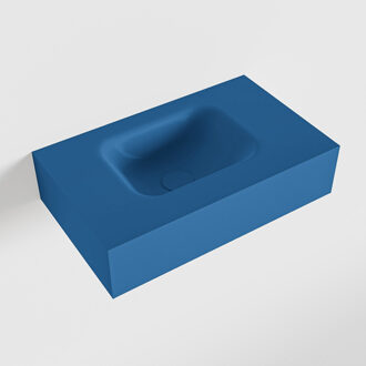 Mondiaz LEX Jeans vrijhangende solid surface wastafel 50cm. Positie wasbak links