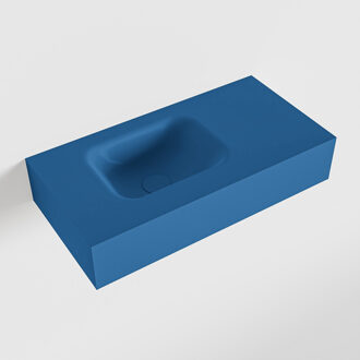 Mondiaz LEX Jeans vrijhangende solid surface wastafel 60cm. Positie wasbak links
