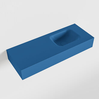 Mondiaz LEX Jeans vrijhangende solid surface wastafel 80cm. Positie wasbak rechts