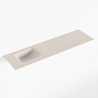 Mondiaz LEX Linen solid surface inleg wastafel voor toiletmeubel 110cm. Positie wasbak links
