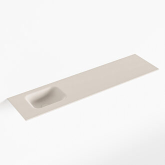 Mondiaz LEX Linen solid surface inleg wastafel voor toiletmeubel 120cm. Positie wasbak links
