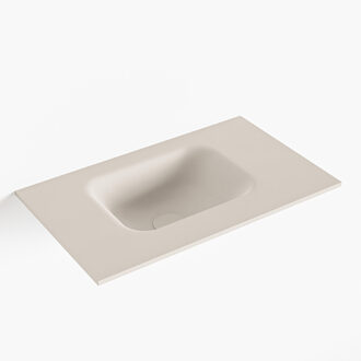 Mondiaz LEX Linen solid surface inleg wastafel voor toiletmeubel 50cm. Positie wasbak links