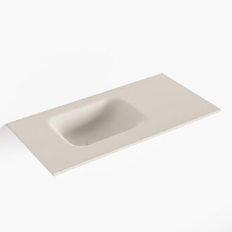 Mondiaz LEX Linen solid surface inleg wastafel voor toiletmeubel 60cm. Positie wasbak links