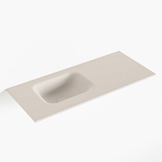 Mondiaz LEX Linen solid surface inleg wastafel voor toiletmeubel 70cm. Positie wasbak links