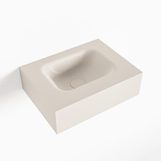 Mondiaz LEX Linen vrijhangende solid surface wastafel 40cm. Positie wasbak midden