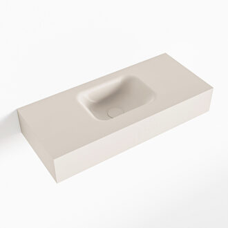 Mondiaz LEX Linen vrijhangende solid surface wastafel 70cm. Positie wasbak midden