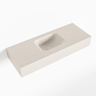 Mondiaz LEX Linen vrijhangende solid surface wastafel 80cm. Positie wasbak midden