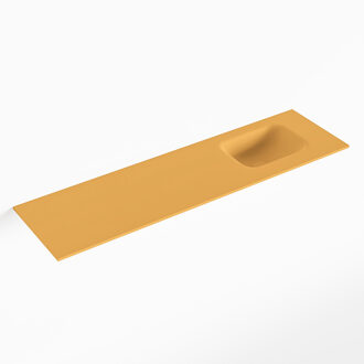 Mondiaz LEX Ocher solid surface inleg wastafel voor toiletmeubel 110cm. Positie wasbak rechts