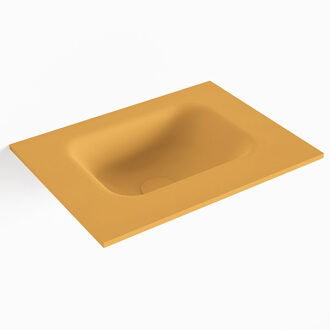 Mondiaz LEX Ocher solid surface inleg wastafel voor toiletmeubel 40cm. Positie wasbak midden