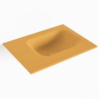 Mondiaz LEX Ocher solid surface inleg wastafel voor toiletmeubel 40cm. Positie wasbak rechts