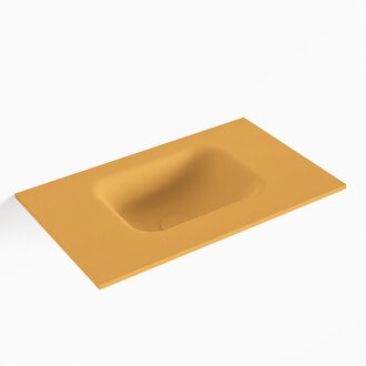 Mondiaz LEX Ocher solid surface inleg wastafel voor toiletmeubel 50cm. Positie wasbak midden