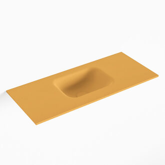 Mondiaz LEX Ocher solid surface inleg wastafel voor toiletmeubel 70cm. Positie wasbak midden