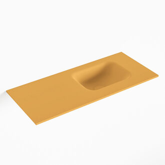 Mondiaz LEX Ocher solid surface inleg wastafel voor toiletmeubel 70cm. Positie wasbak rechts