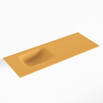 Mondiaz LEX Ocher solid surface inleg wastafel voor toiletmeubel 80cm. Positie wasbak links