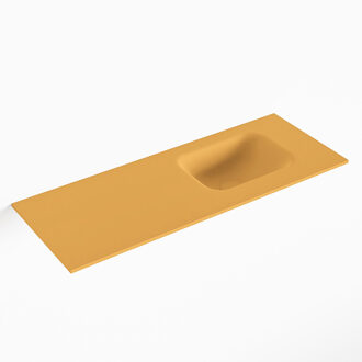 Mondiaz LEX Ocher solid surface inleg wastafel voor toiletmeubel 80cm. Positie wasbak rechts