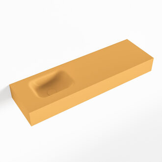Mondiaz LEX Ocher vrijhangende solid surface wastafel 100cm. Positie wasbak links