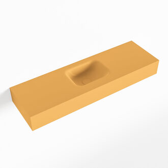 Mondiaz LEX Ocher vrijhangende solid surface wastafel 100cm. Positie wasbak midden