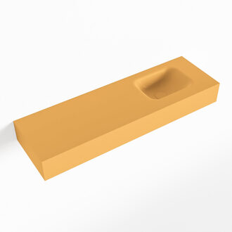 Mondiaz LEX Ocher vrijhangende solid surface wastafel 100cm. Positie wasbak rechts