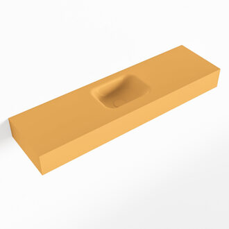 Mondiaz LEX Ocher vrijhangende solid surface wastafel 110cm. Positie wasbak midden