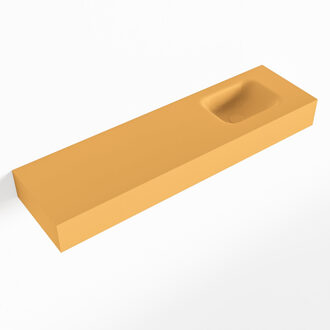 Mondiaz LEX Ocher vrijhangende solid surface wastafel 110cm. Positie wasbak rechts