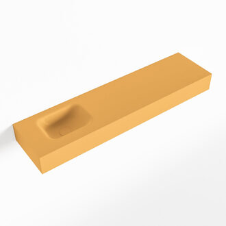 Mondiaz LEX Ocher vrijhangende solid surface wastafel 120cm. Positie wasbak links